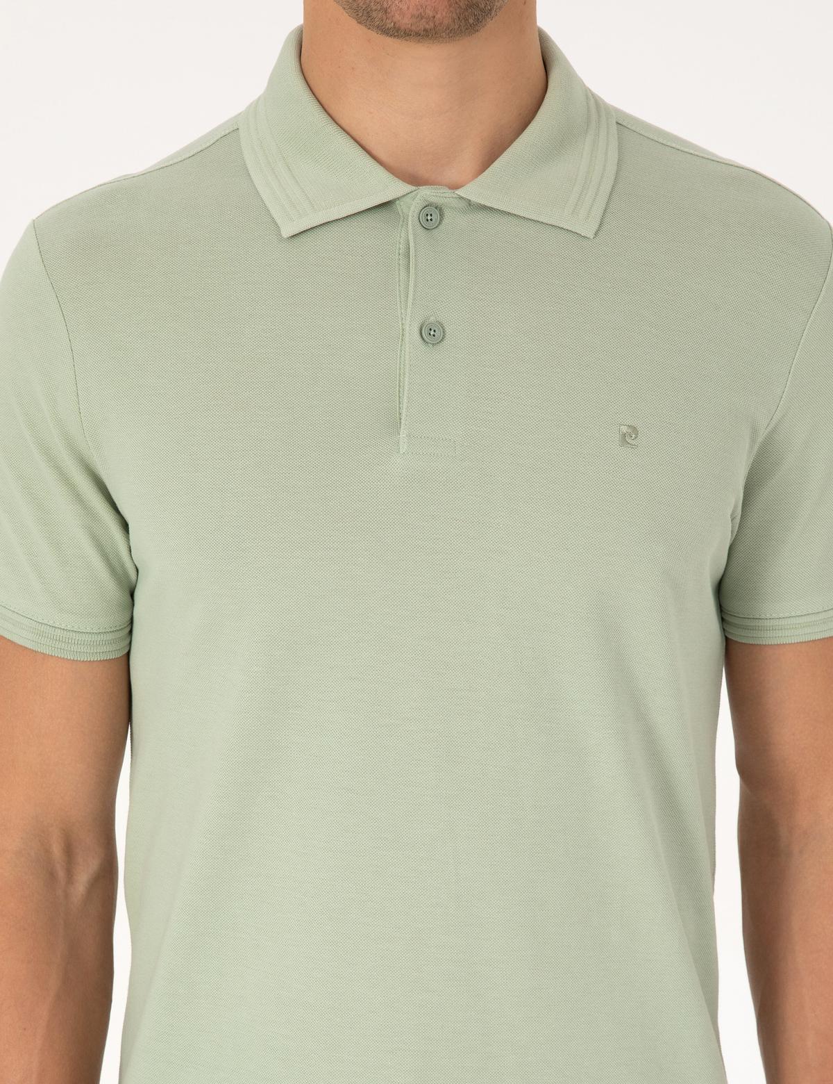 Yeşil Slim Fit Basic Tişört - 50325323065