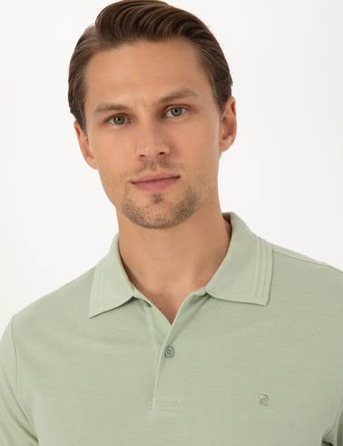 Çağla Slim Fit %100 Pamuk Kıvrılmaz Düğmeli Polo Yaka Basic Tişört