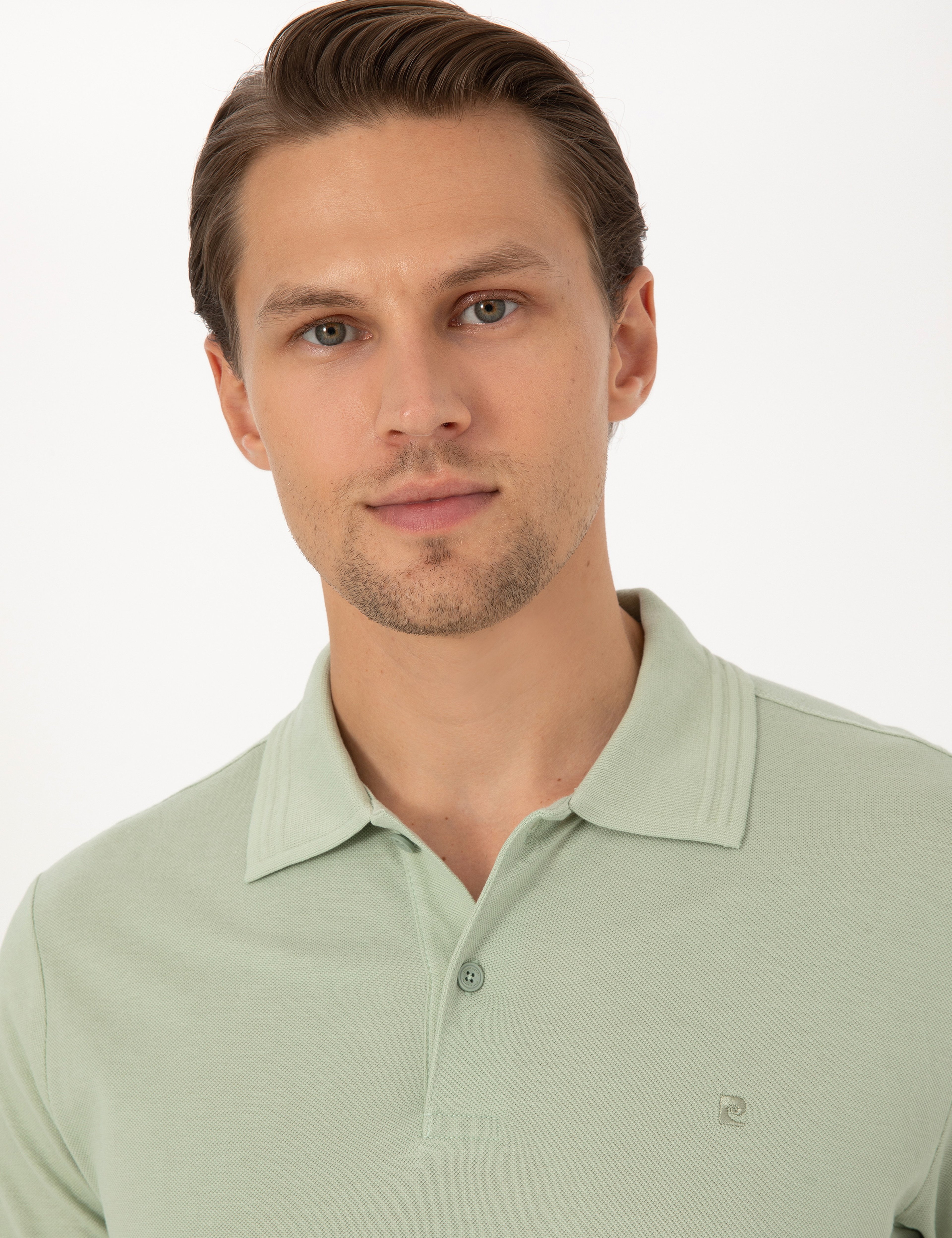 Çağla Slim Fit %100 Pamuk Kıvrılmaz Düğmeli Polo Yaka Basic Tişört