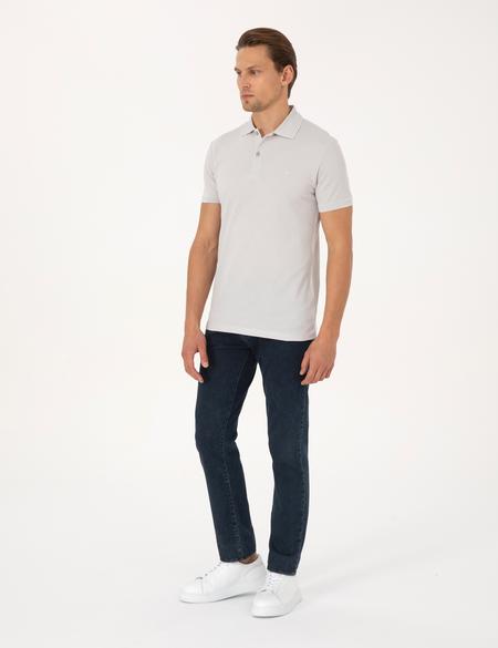 Açık Gri Slim Fit Basic Tişört - 50325323009
