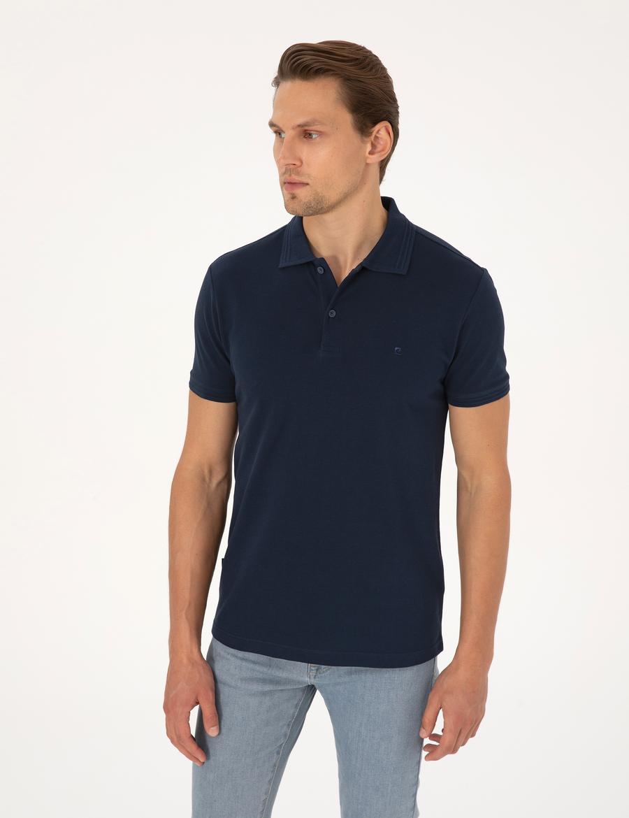 Lacivert Slim Fit Basic Tişört
