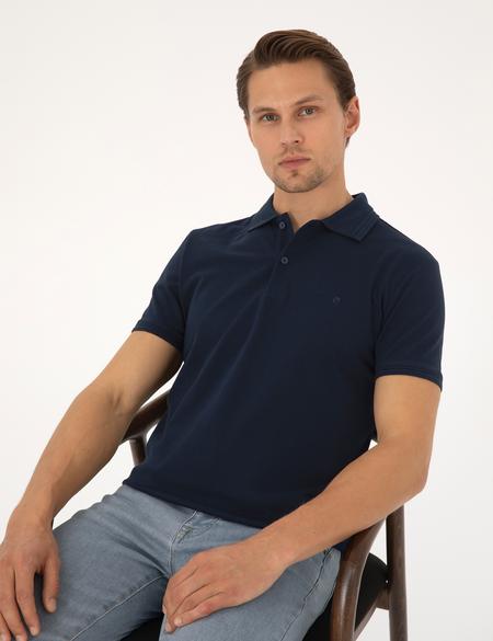 Lacivert Slim Fit Basic Tişört - 50325323107