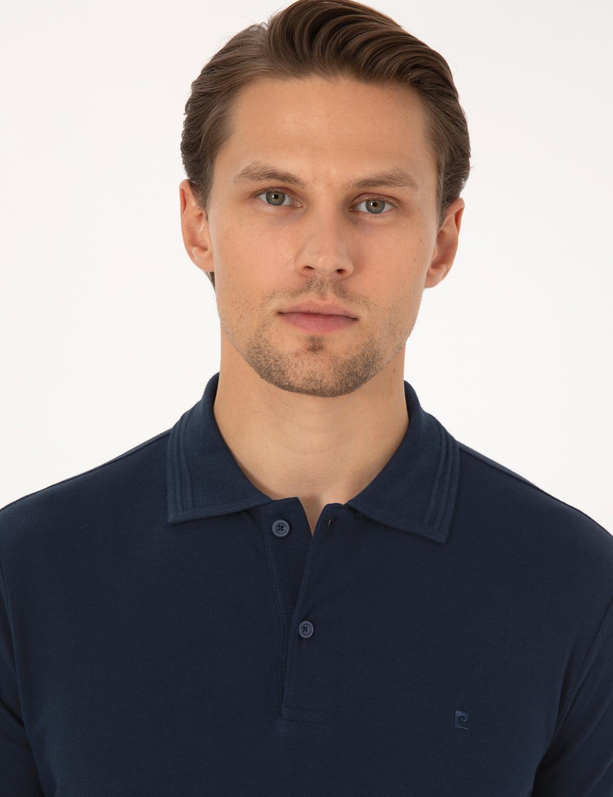 Lacivert Slim Fit Basic Tişört - 50325323107