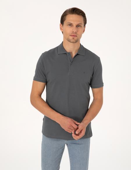 Antrasit Slim Fit Basic Tişört - 50325323030