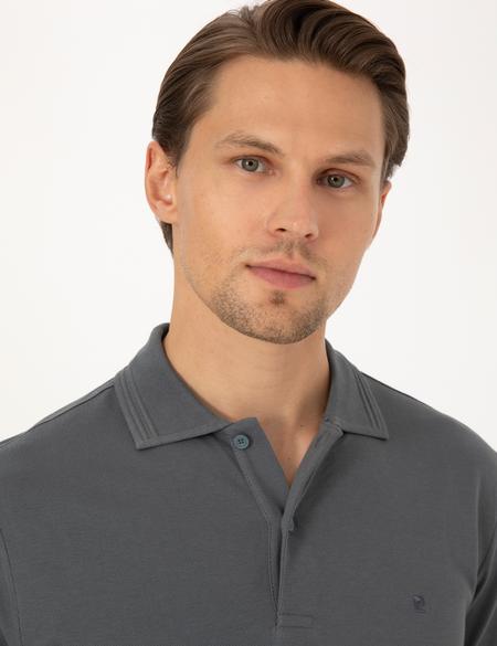 Antrasit Slim Fit Basic Tişört - 50325323030