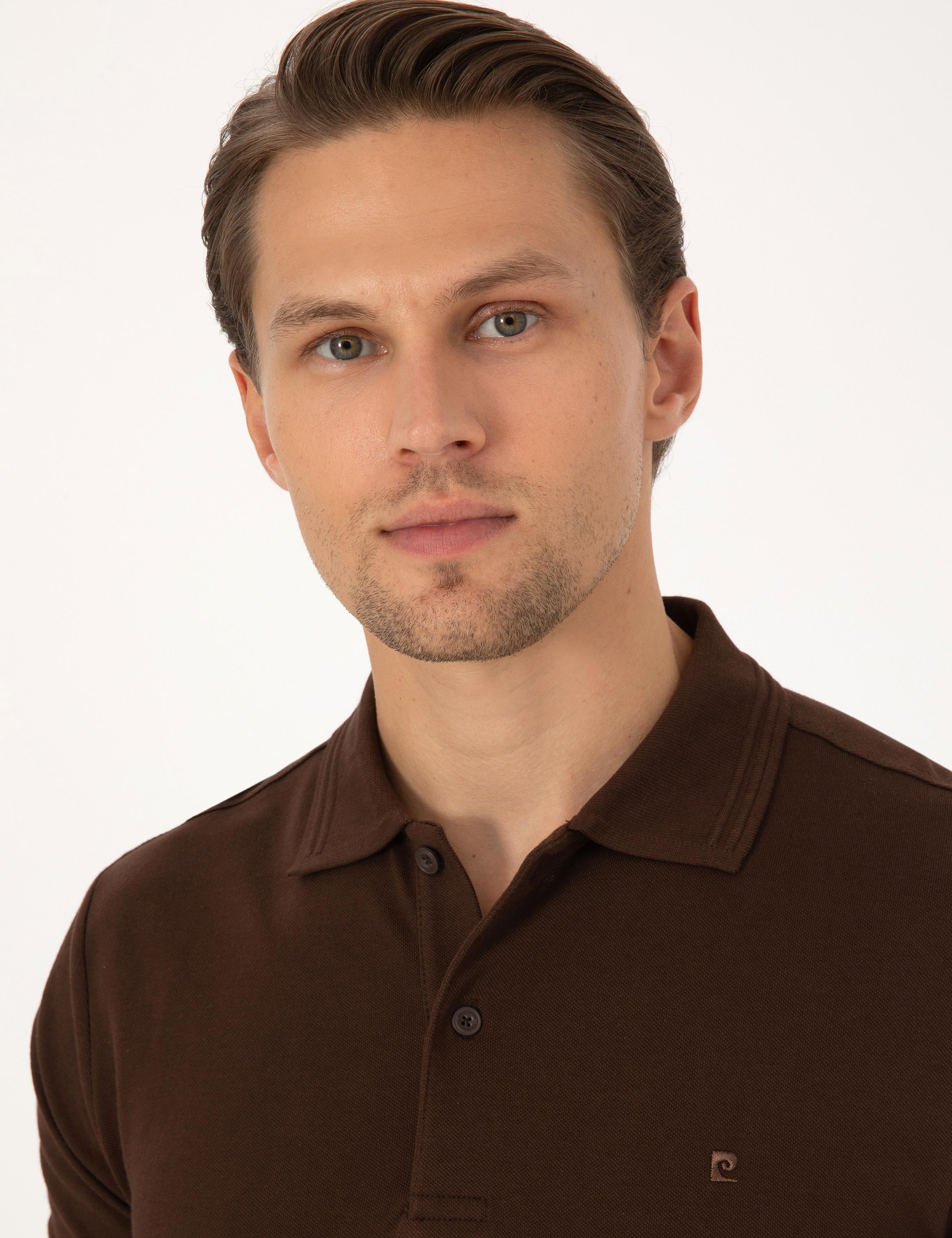 Koyu Kahverengi Slim Fit Basic Tişört