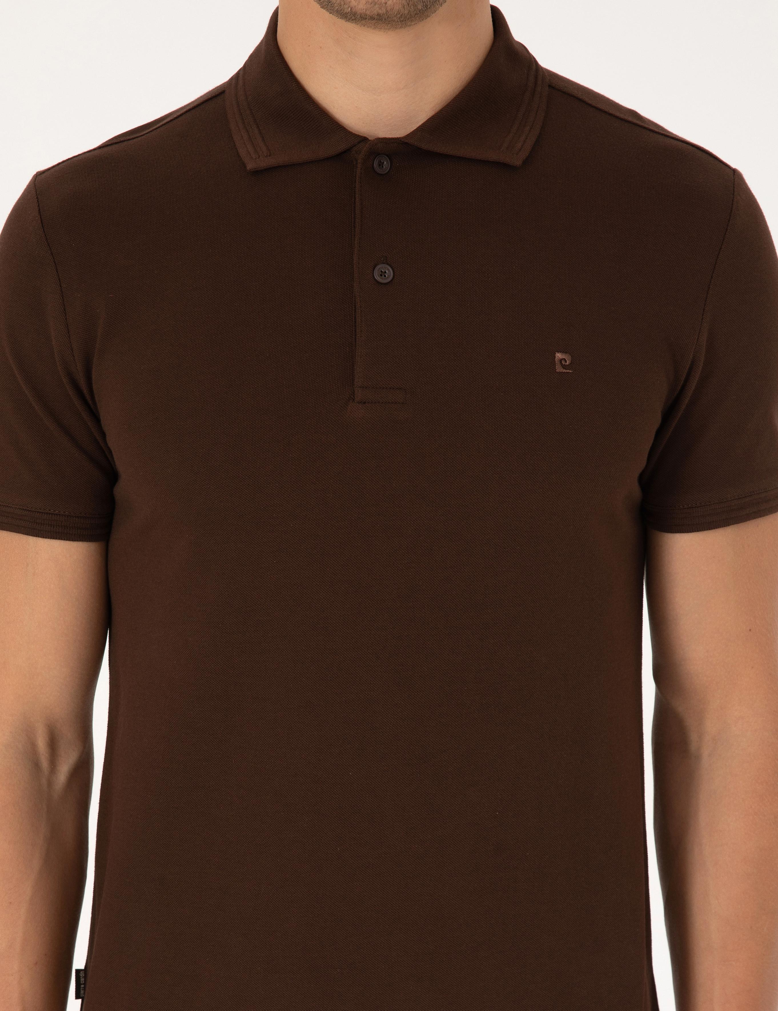 Koyu Kahverengi Slim Fit Basic Tişört