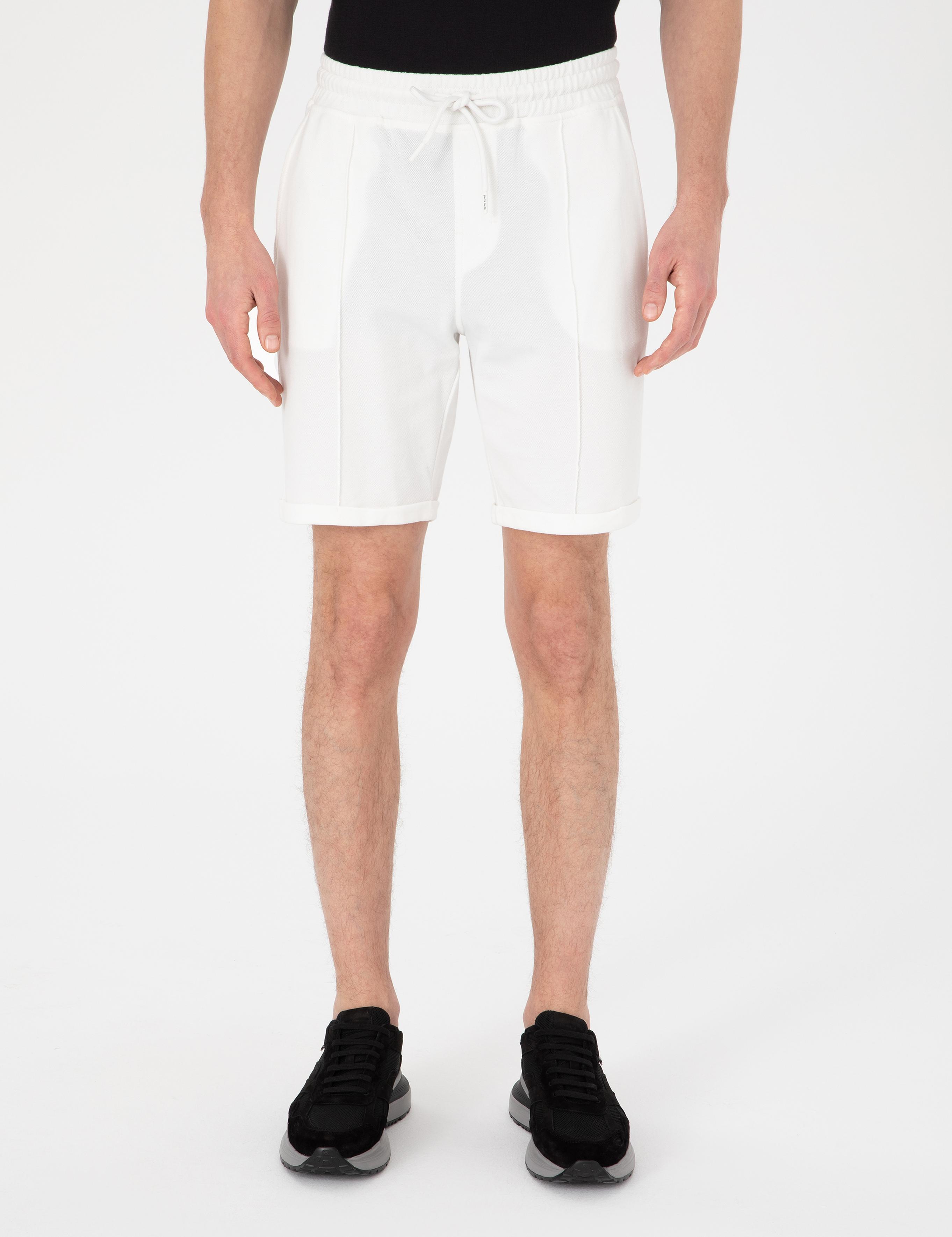 Ekru Regular Fit Örme Şort