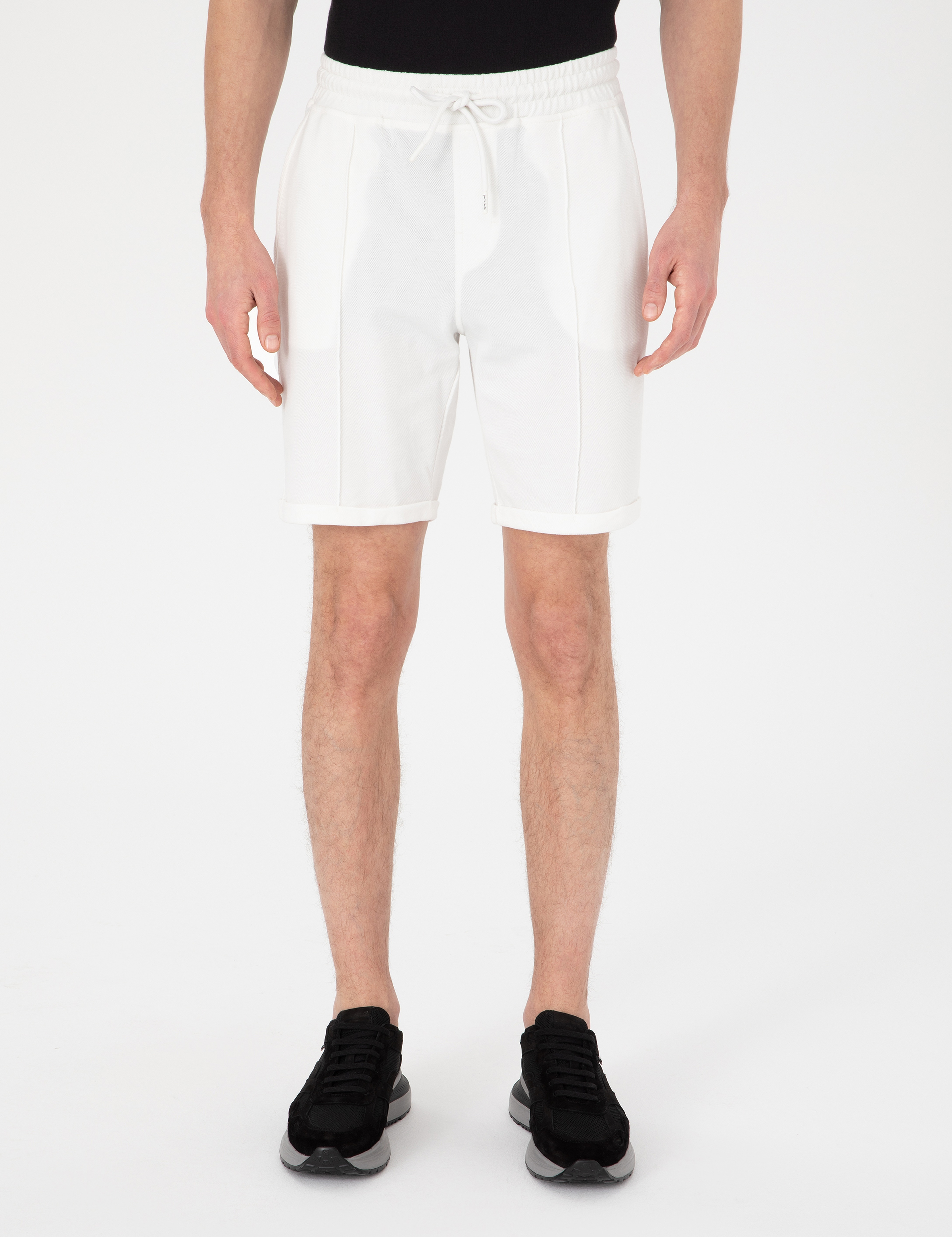 Ekru Regular Fit Örme Şort - Image 5