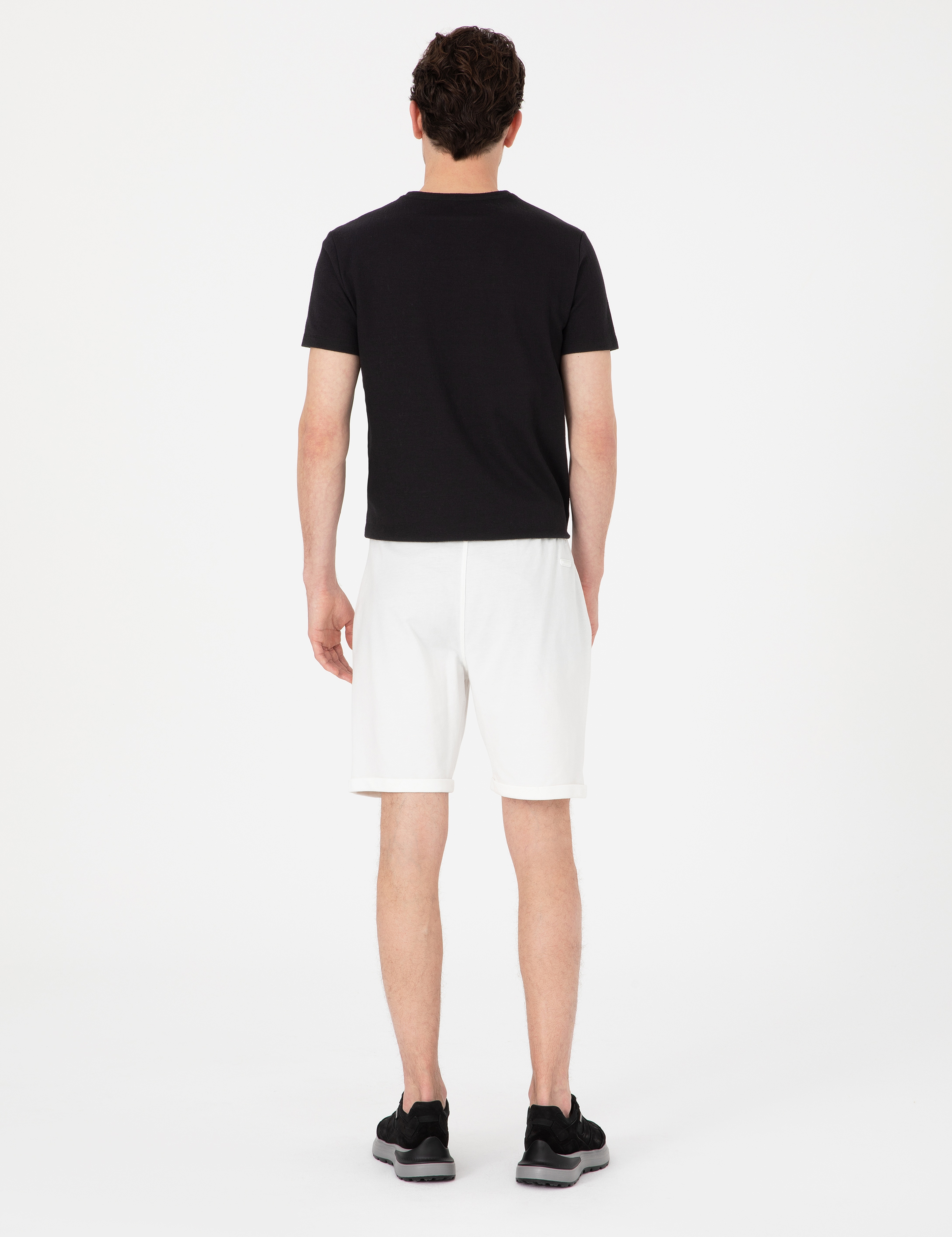 Ekru Regular Fit Örme Şort - Image 4