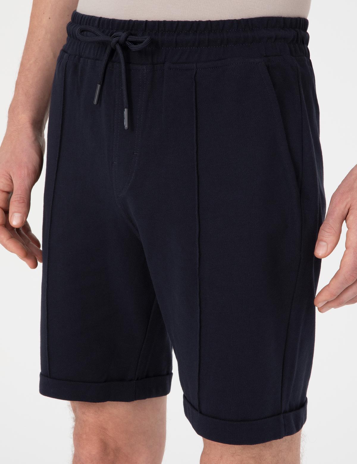 Lacivert Regular Fit Örme Şort - 50310567011