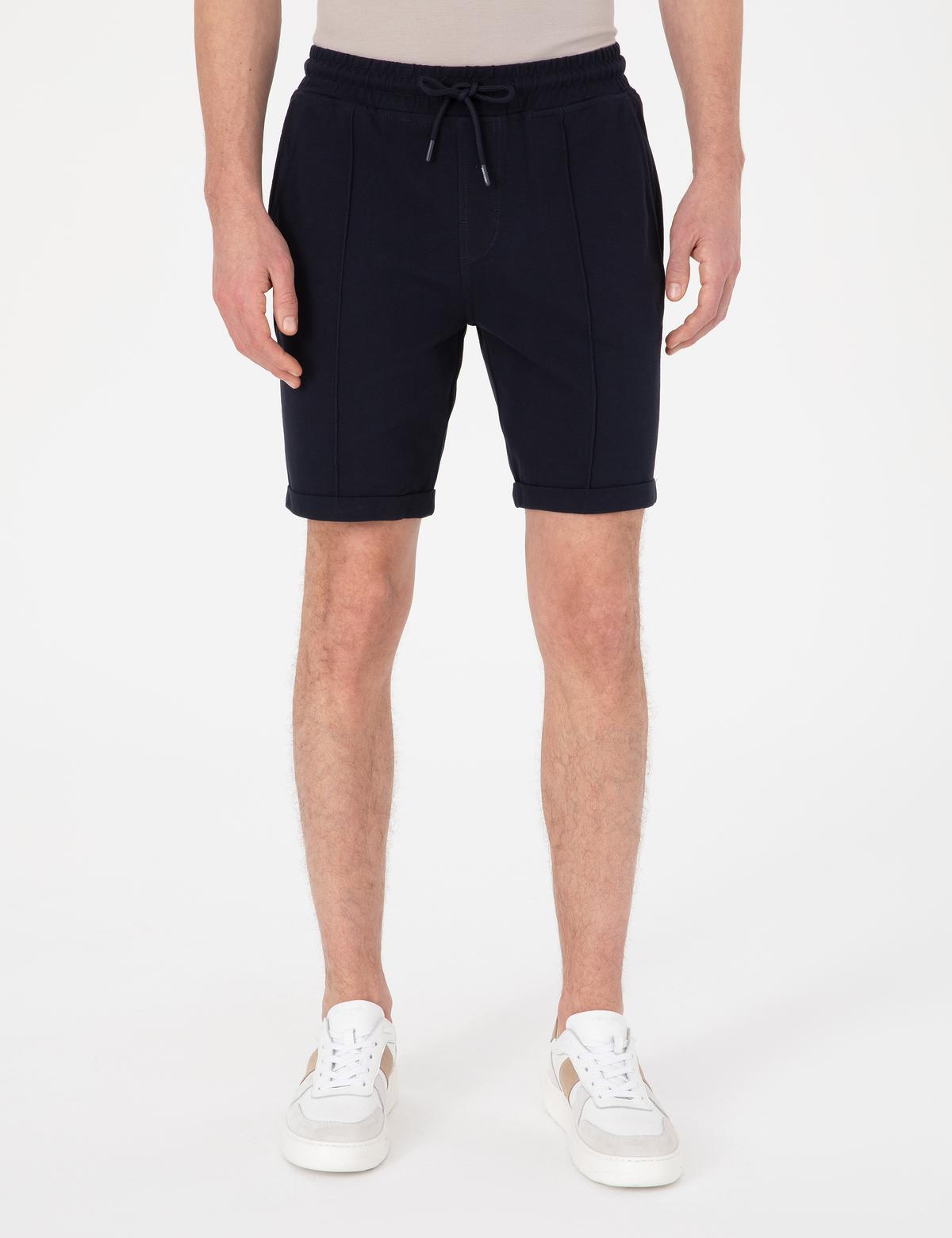 Lacivert Regular Fit Örme Şort - 50310567011