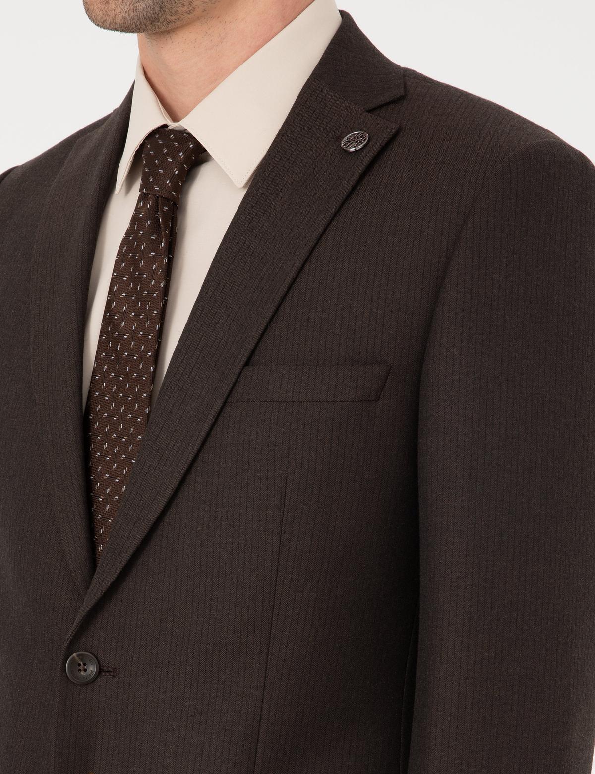 Kahverengi Slim Fit Takım Elbise - 50313917062