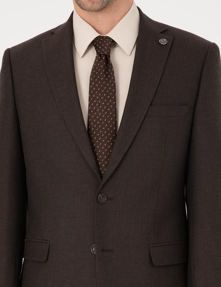 Kahverengi Slim Fit Takım Elbise - 50313917062