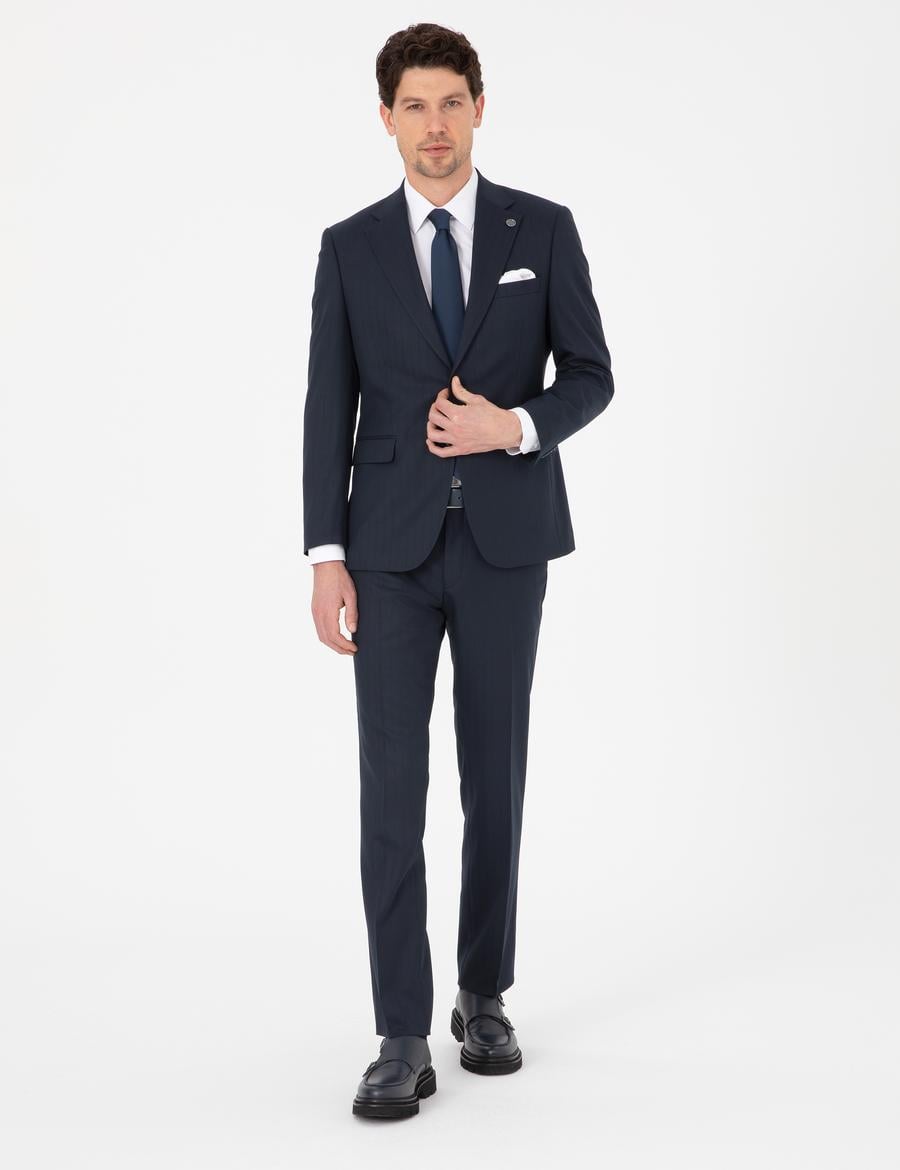 Lacivert Slim Fit Takım Elbise