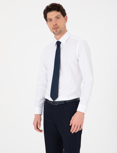 Beyaz Slim Fit Uzun Kollu Basic Gömlek - 50302991017