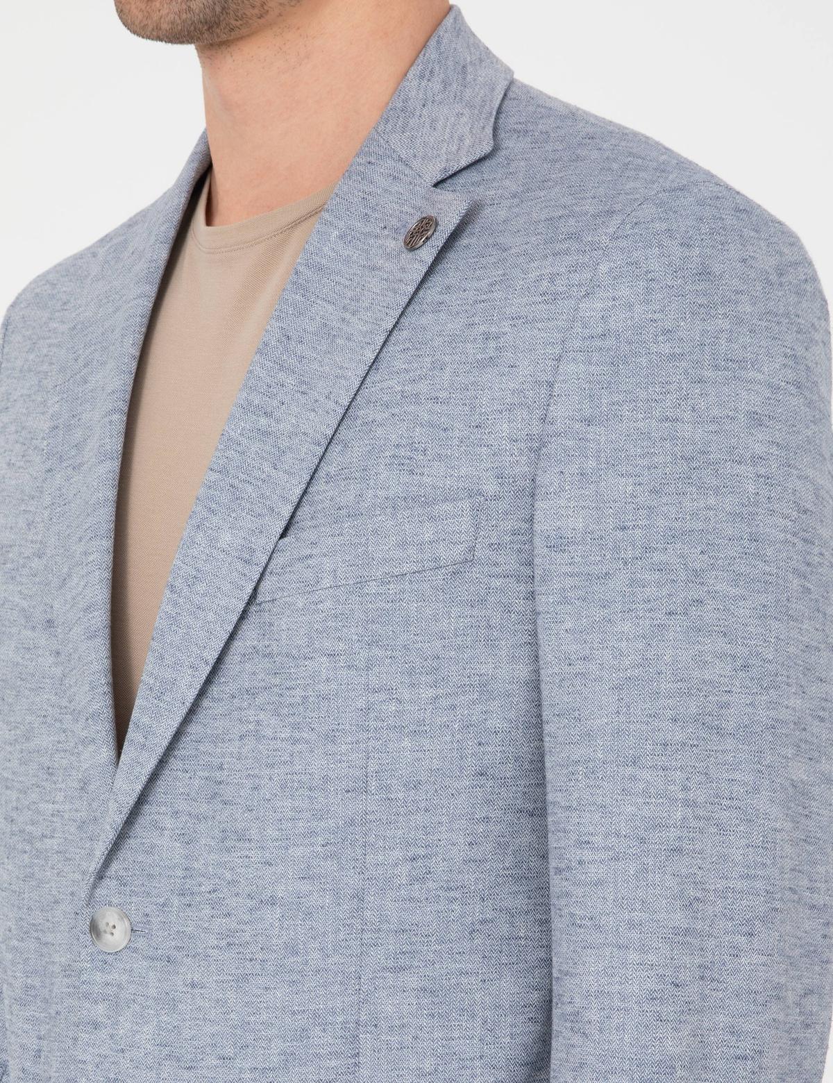 Açık Mavi Slim Fit Ceket - 50319613059