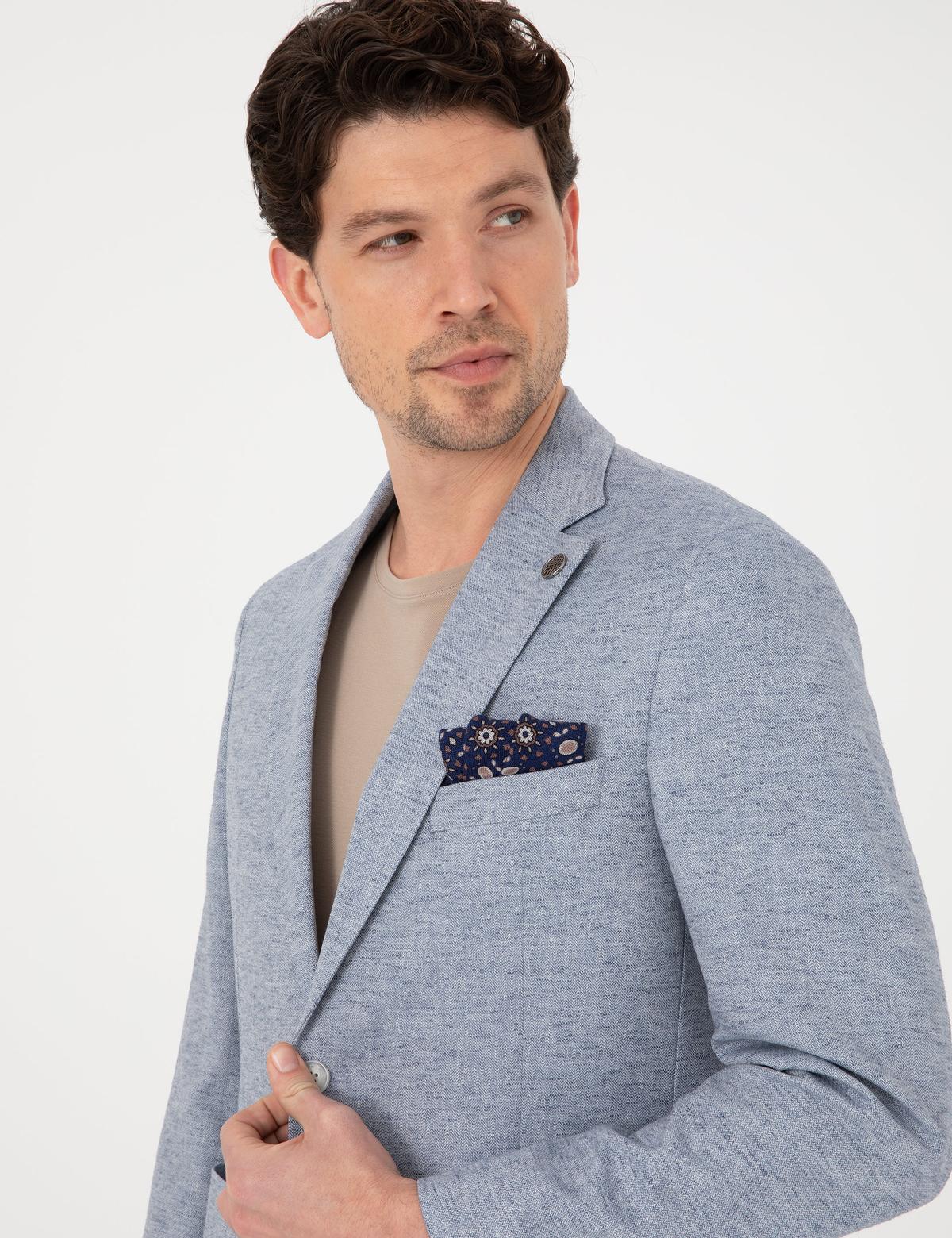 Açık Mavi Slim Fit Ceket - 50319613059