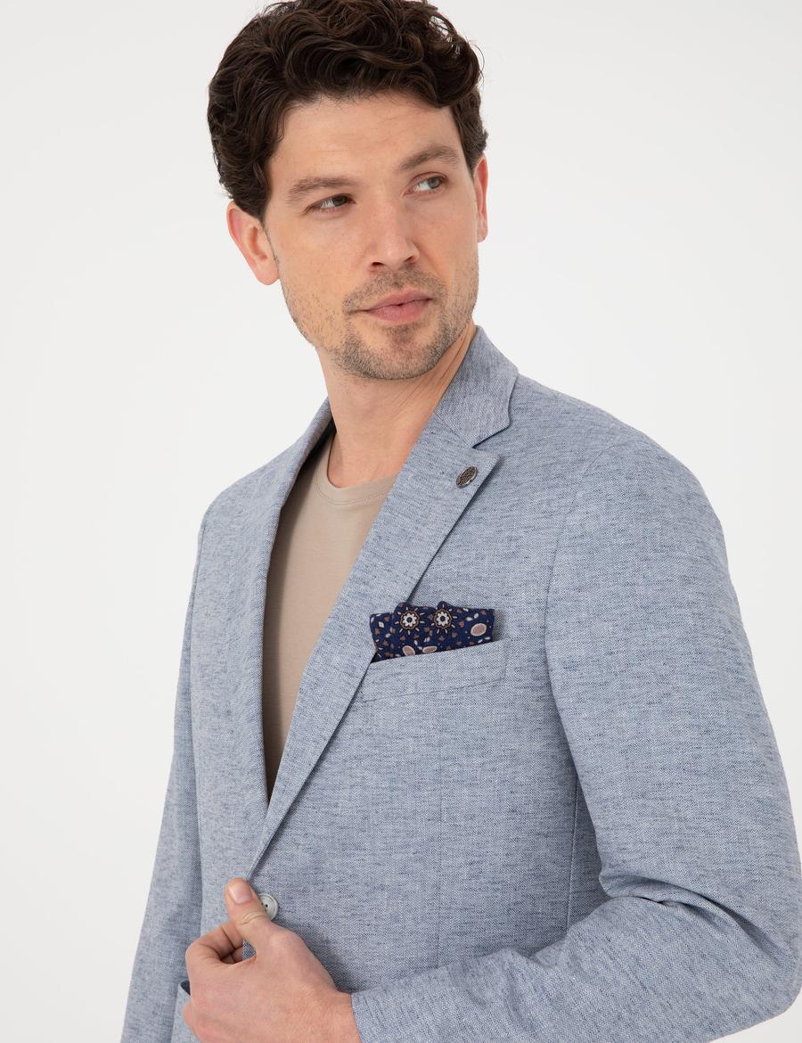 Açık Mavi Slim Fit Ceket