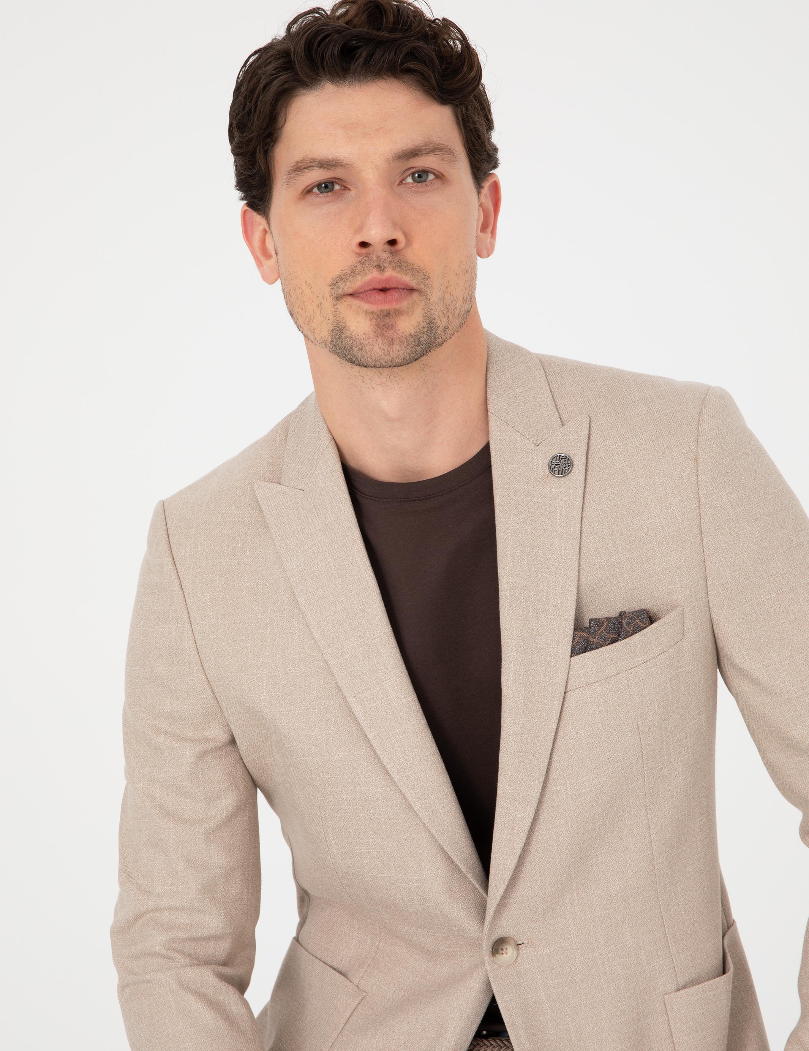 Açık Kahverengi Ex. Slim Fit Ceket