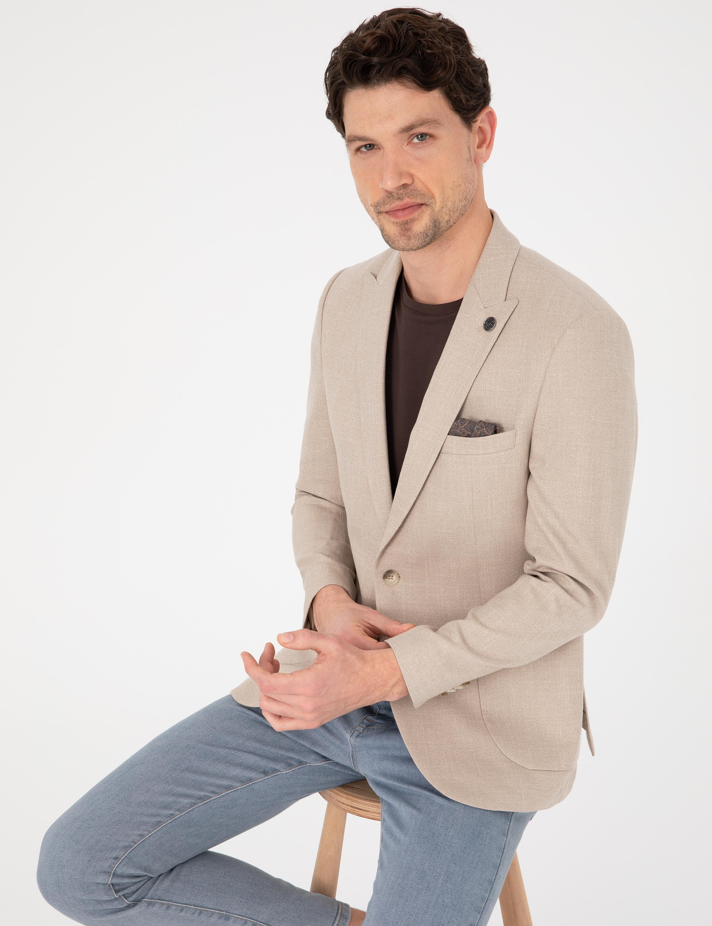 Açık Kahverengi Ex. Slim Fit Ceket