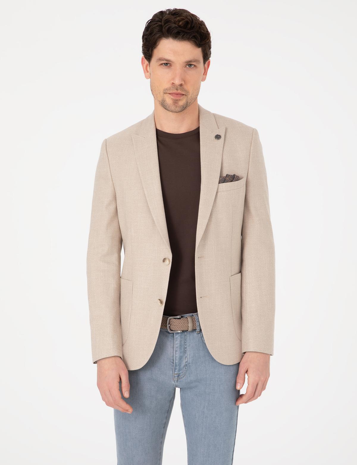 Açık Kahverengi Ex. Slim Fit Ceket - 50319595101