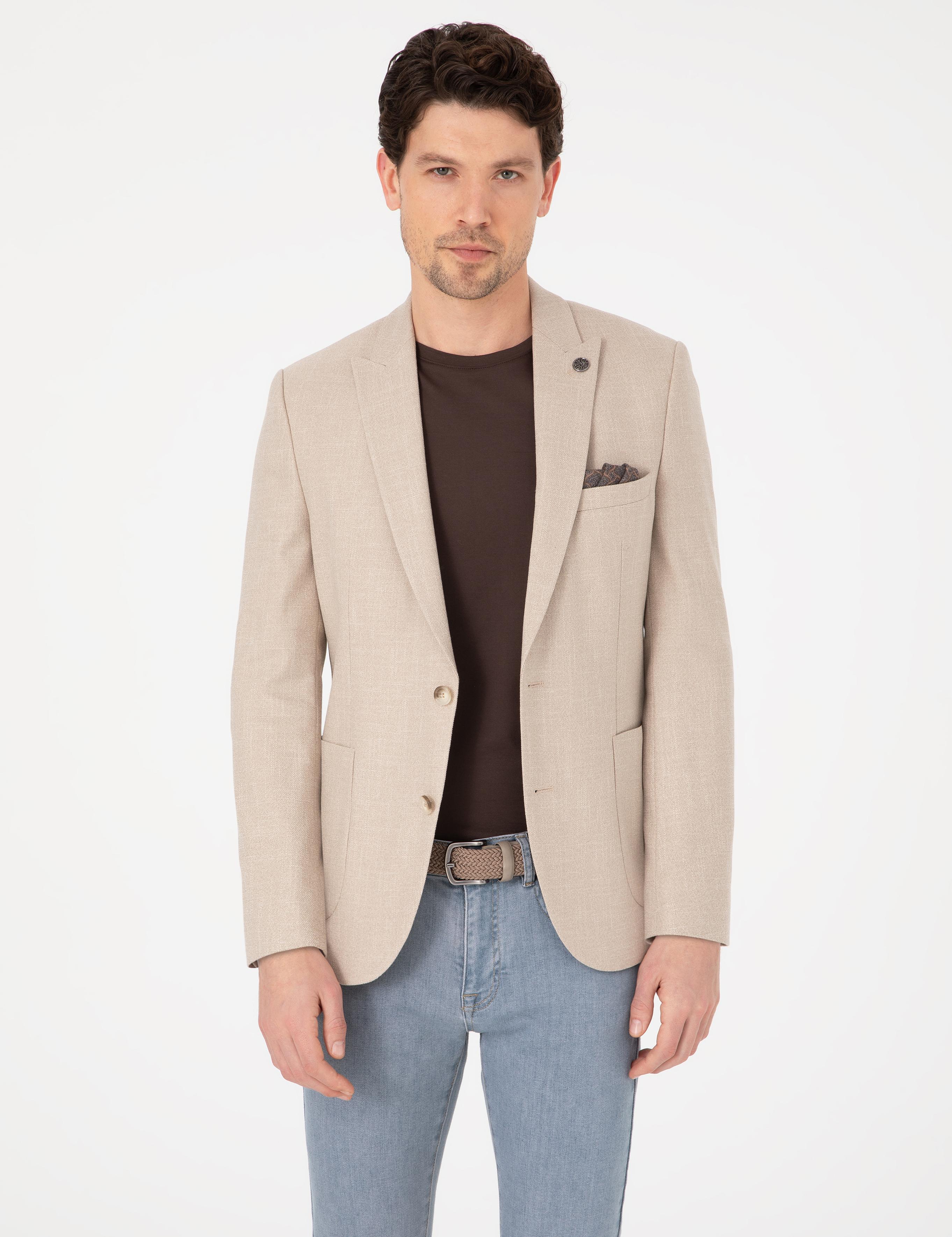 Açık Kahverengi Ex. Slim Fit Ceket