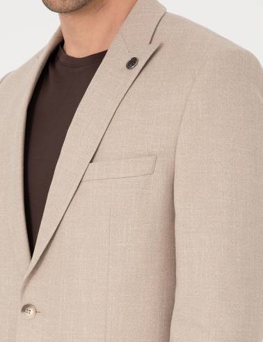 Açık Kahverengi Ex. Slim Fit %100 Pamuk Ceket