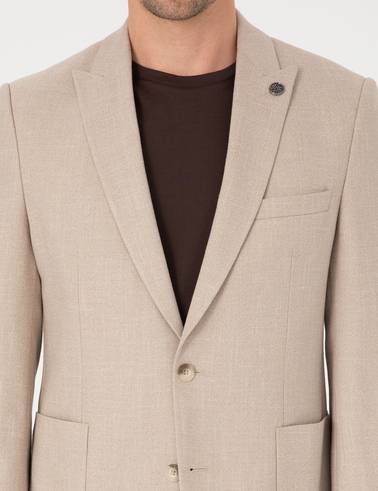 Açık Kahverengi Ex. Slim Fit %100 Pamuk Ceket