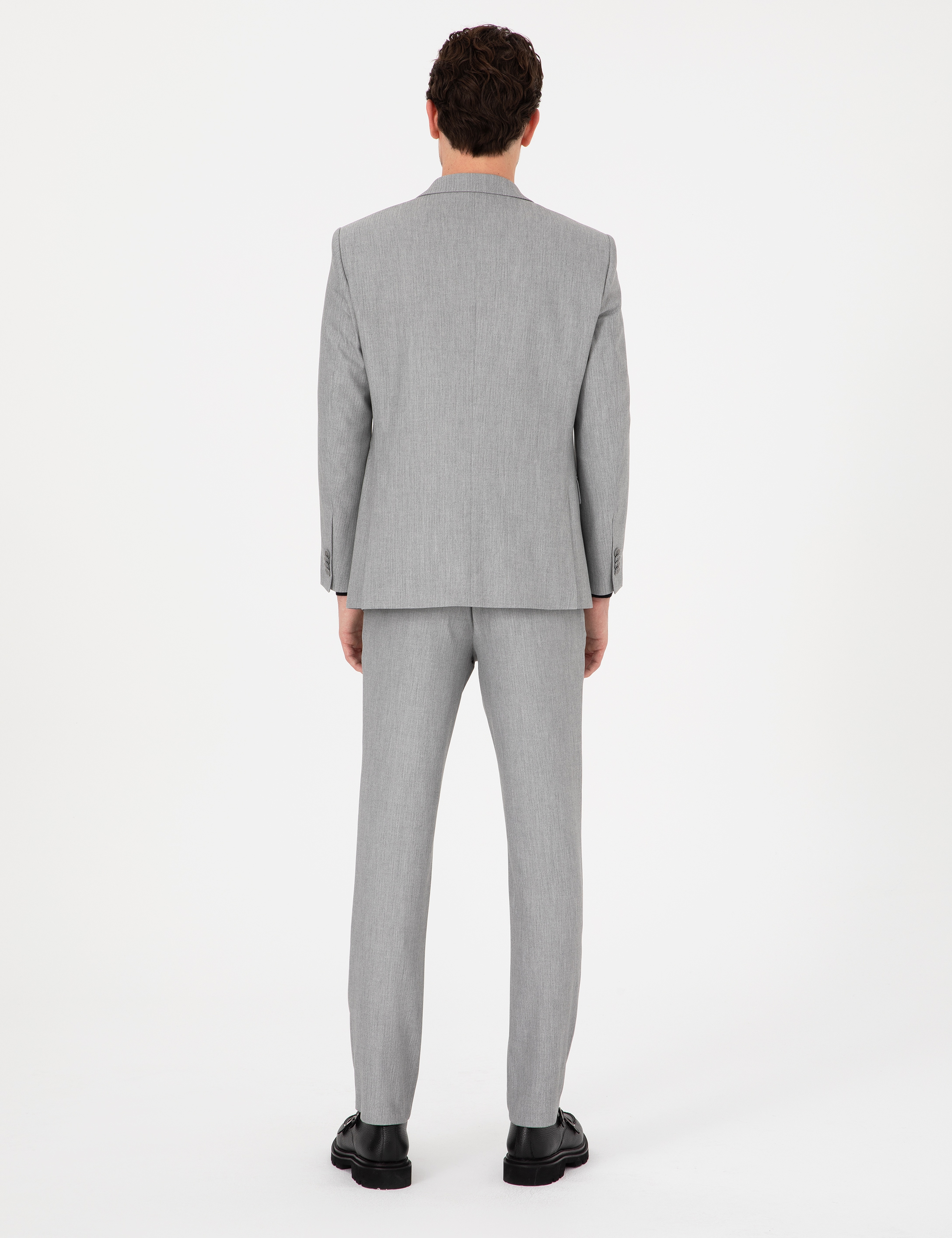 Gri Slim Fit Takım Elbise