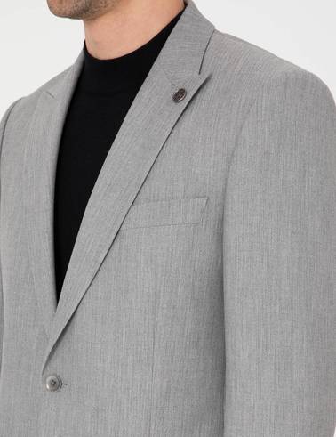 Gri Slim Fit Takım Elbise