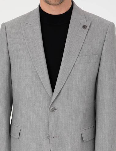 Gri Slim Fit Takım Elbise