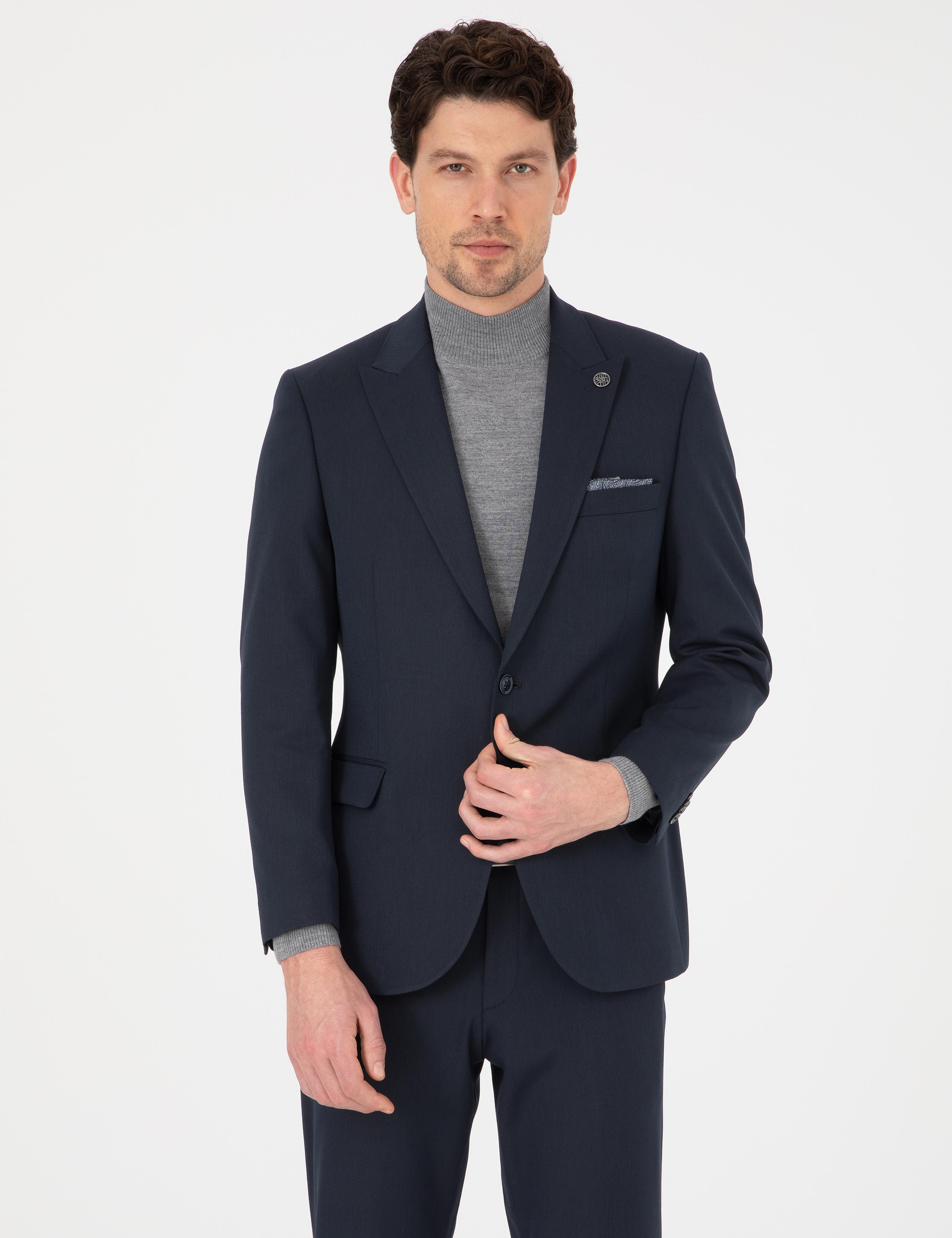 Lacivert Slim Fit Takım Elbise