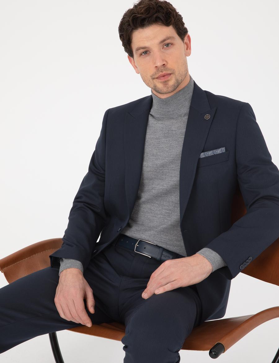 Lacivert Slim Fit Takım Elbise