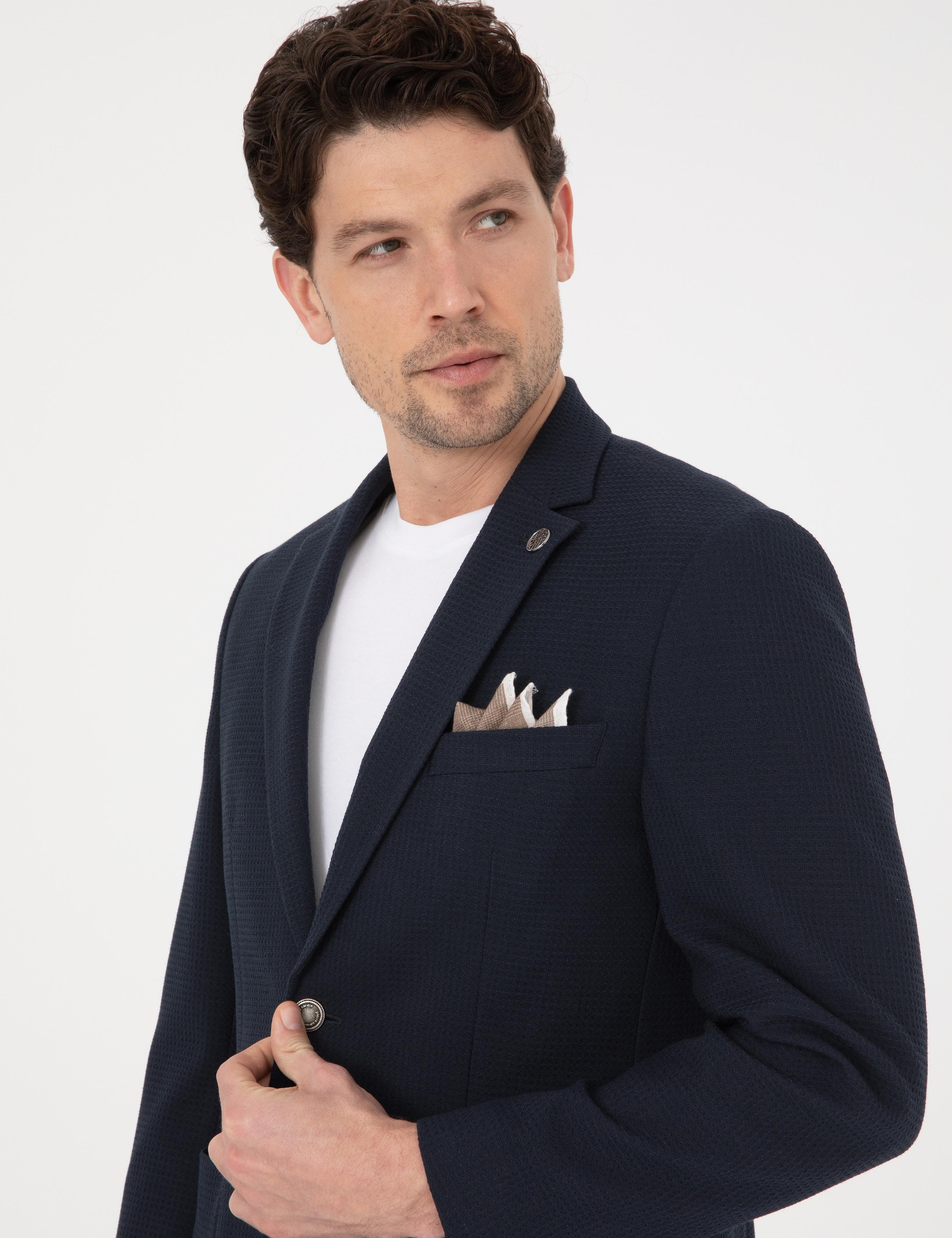 Lacivert Slim Fit Ceket