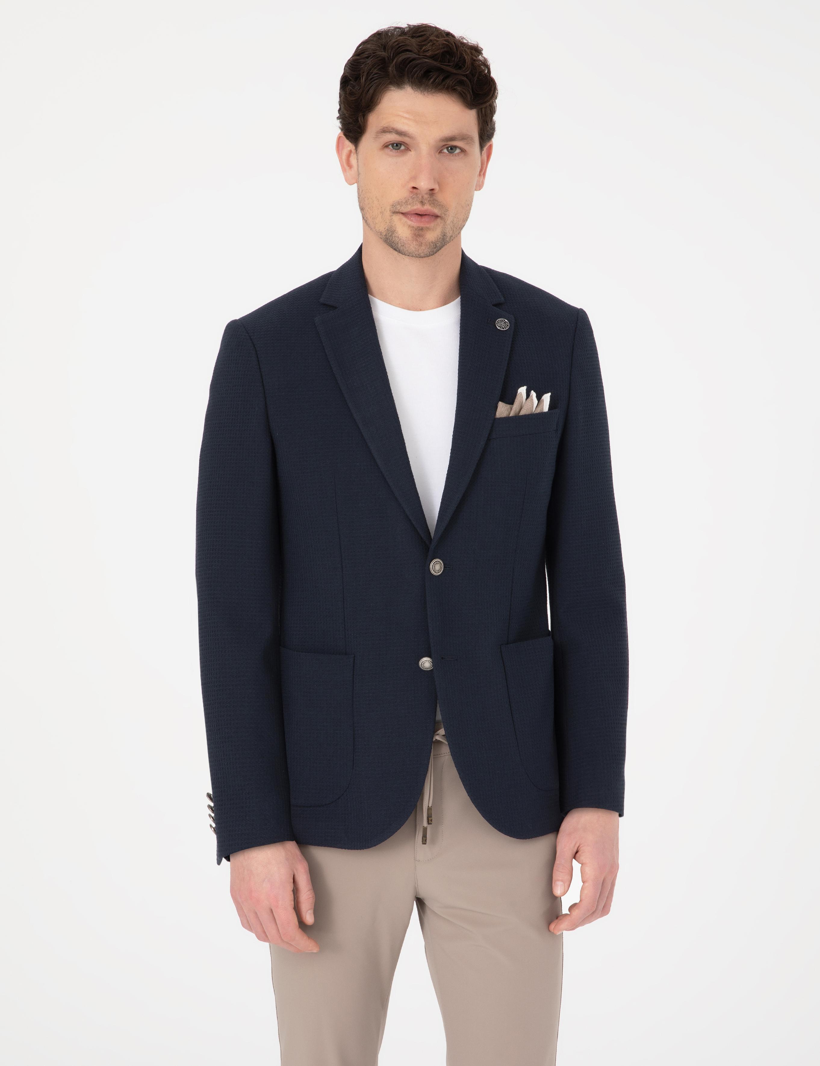 Lacivert Slim Fit Ceket