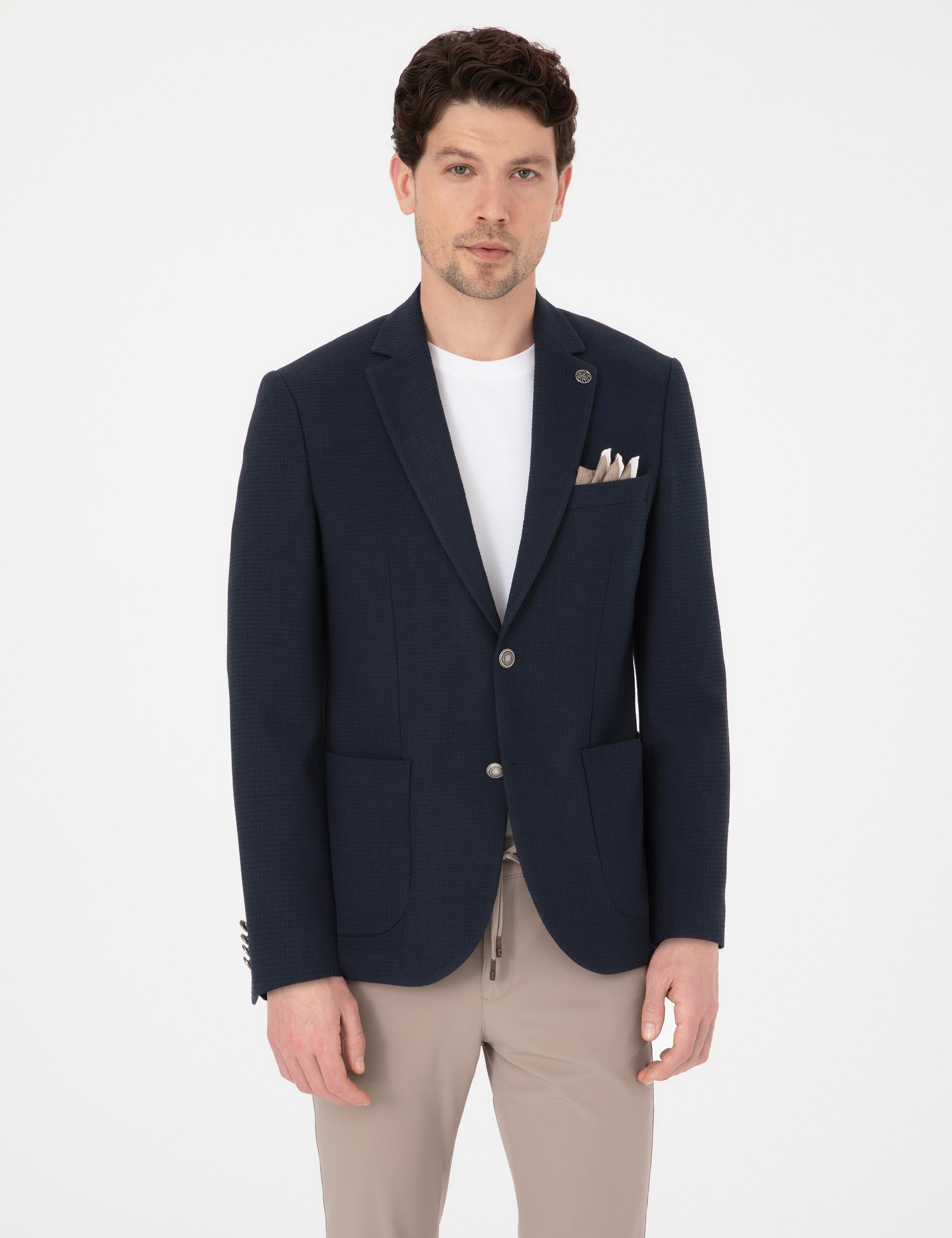 Lacivert Slim Fit Ceket - Image 1