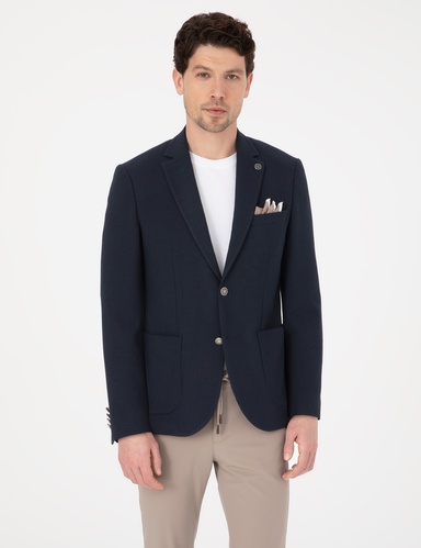 Lacivert Slim Fit Ceket