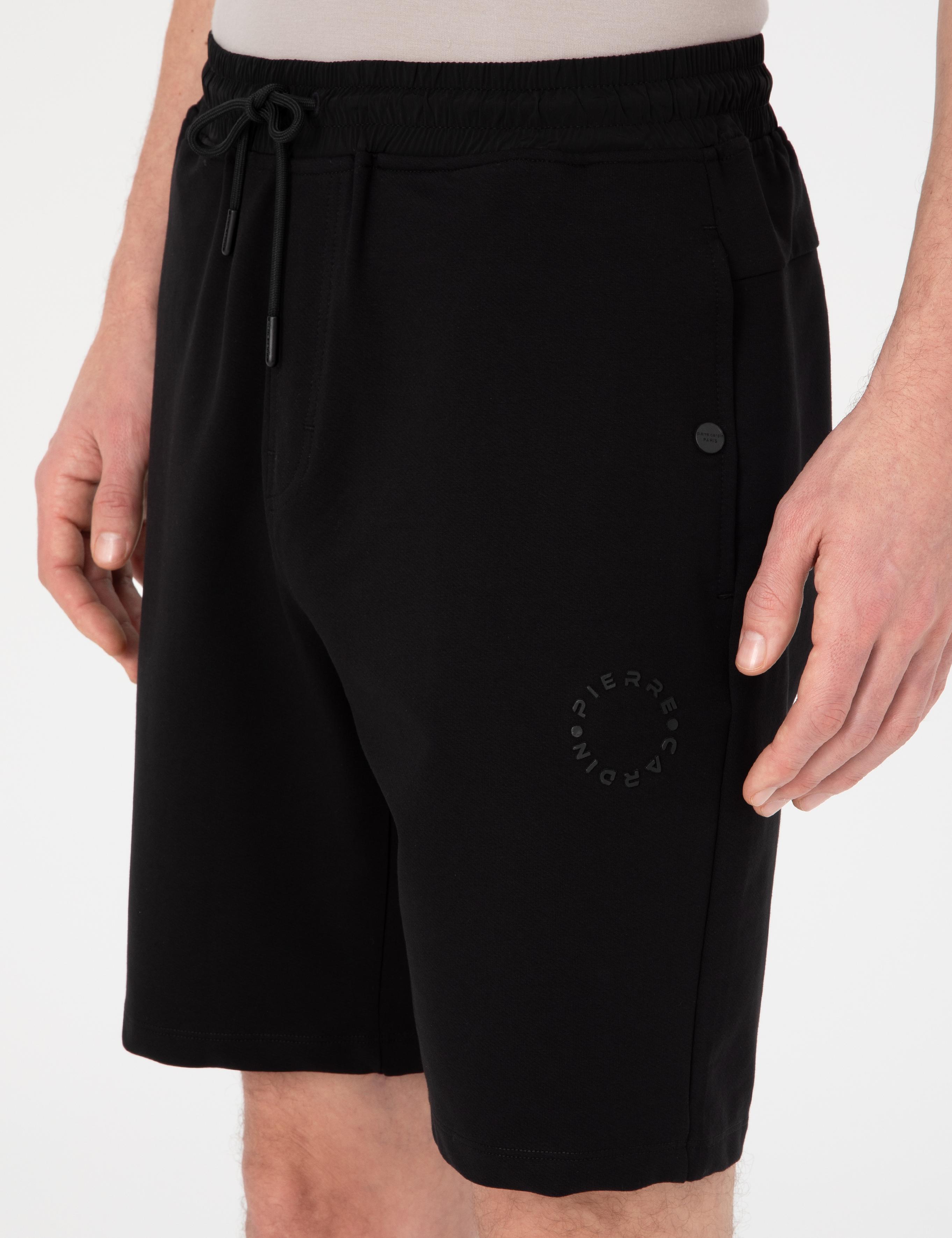 Siyah Regular Fit Örme Şort