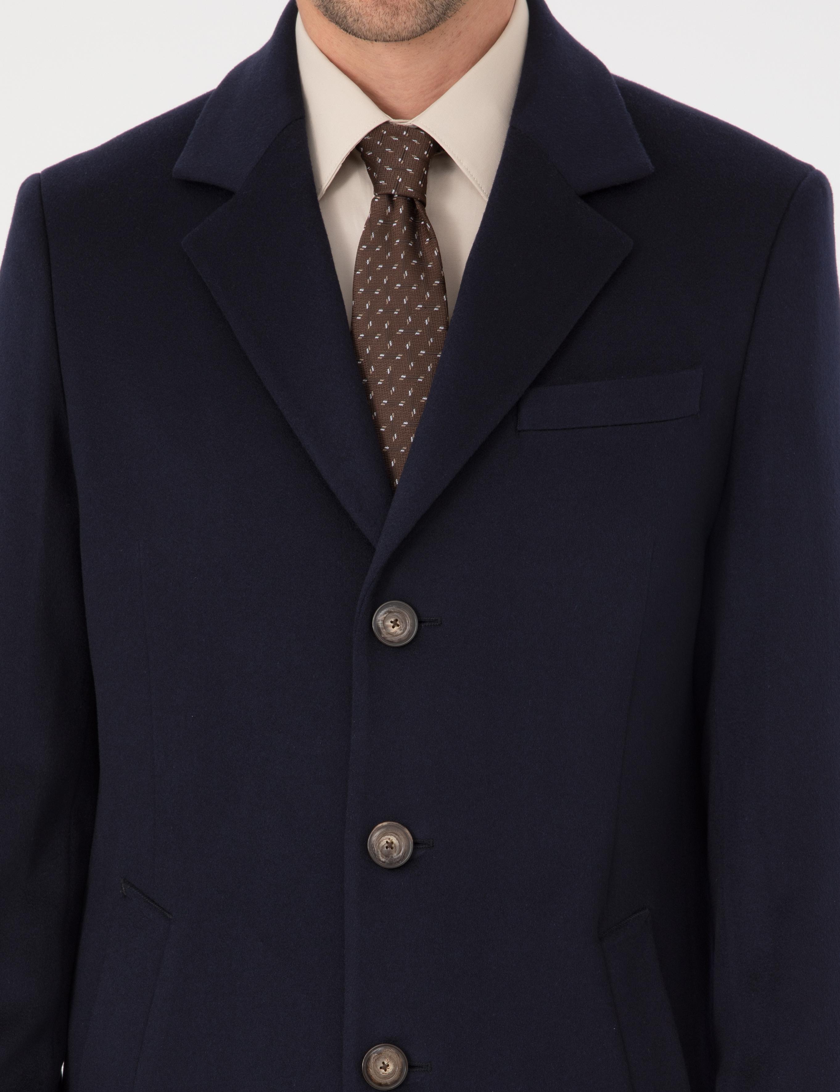 Lacivert Slim Fit Palto