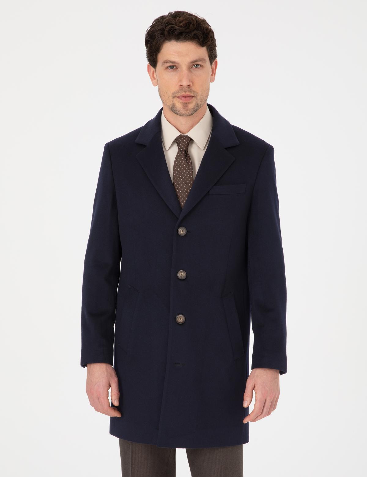 Lacivert Slim Fit Palto - 50318703003