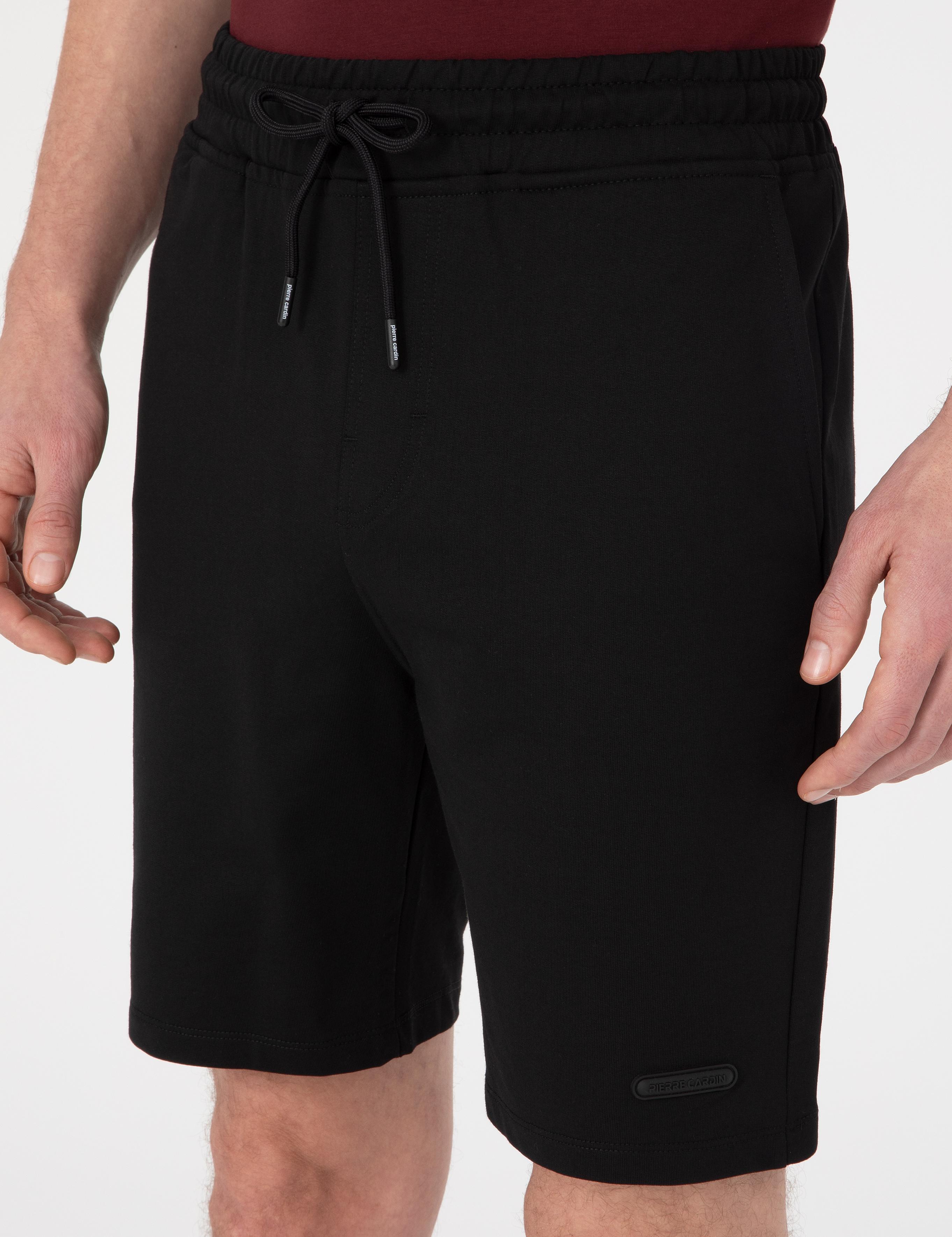 Siyah Regular Fit Örme Şort