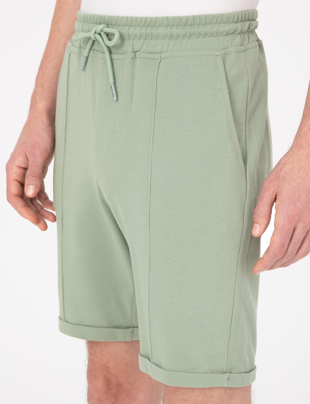 Açık Haki Regular Fit Örme Şort - 50310567031