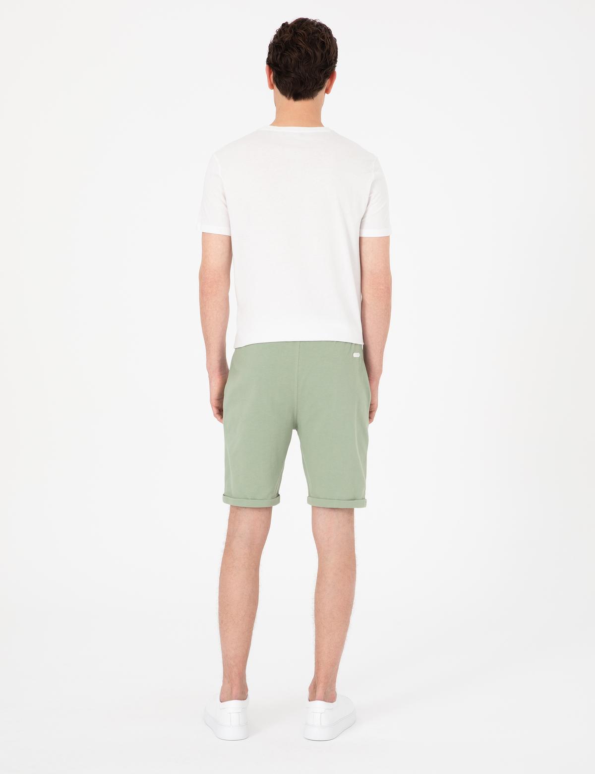 Açık Haki Regular Fit Örme Şort - 50310567031