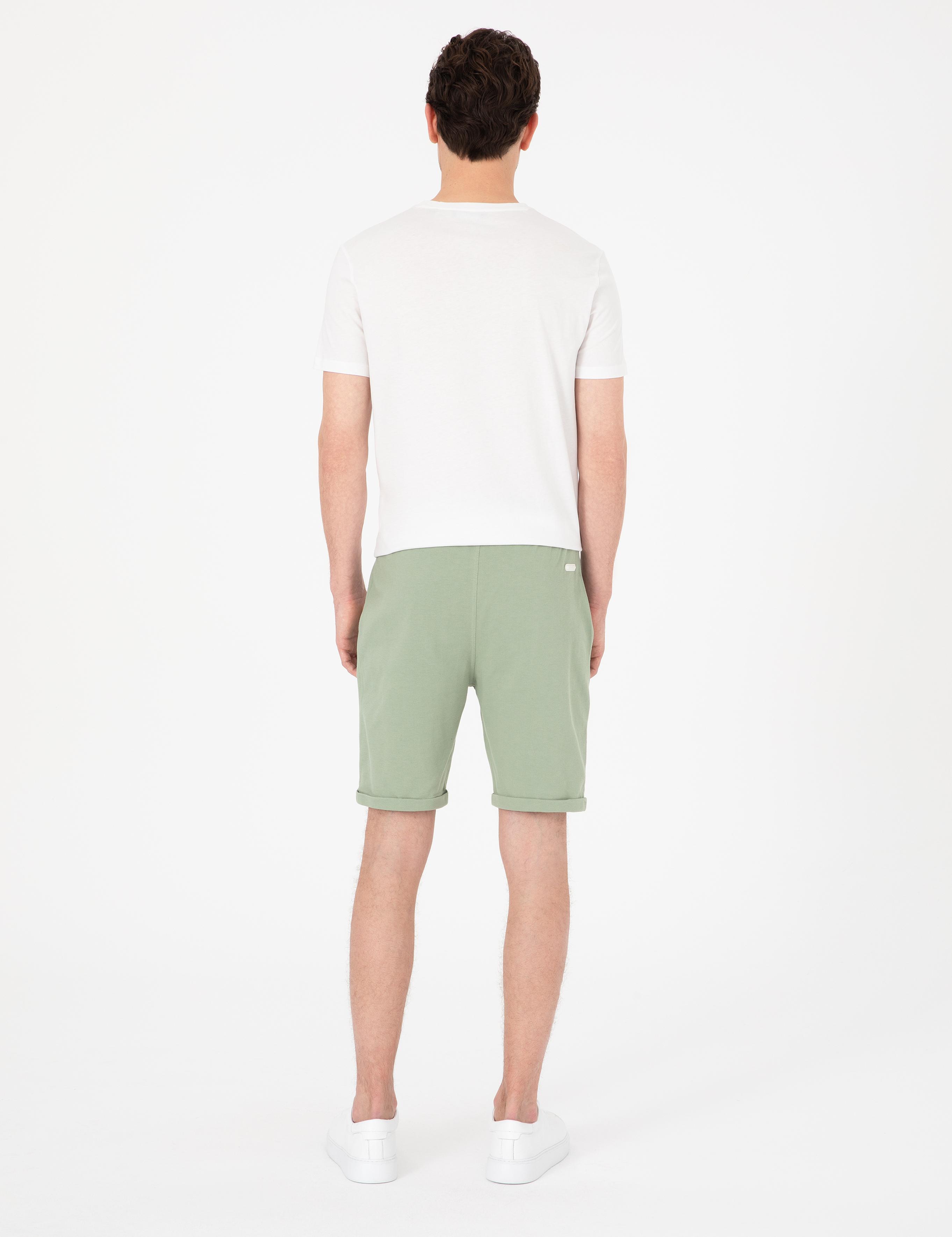 Açık Haki Regular Fit Örme Şort