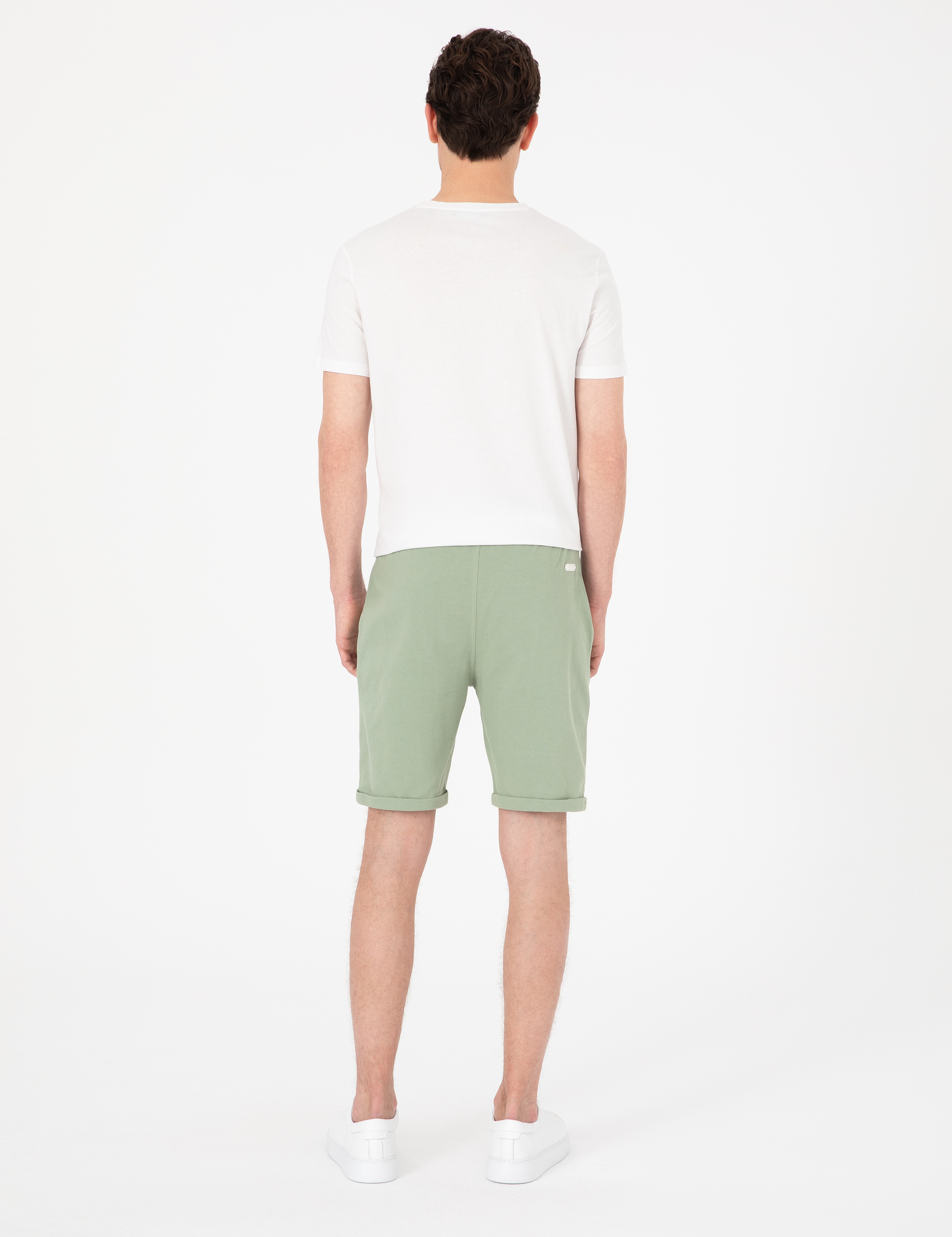 Açık Haki Regular Fit Örme Şort - Image 4