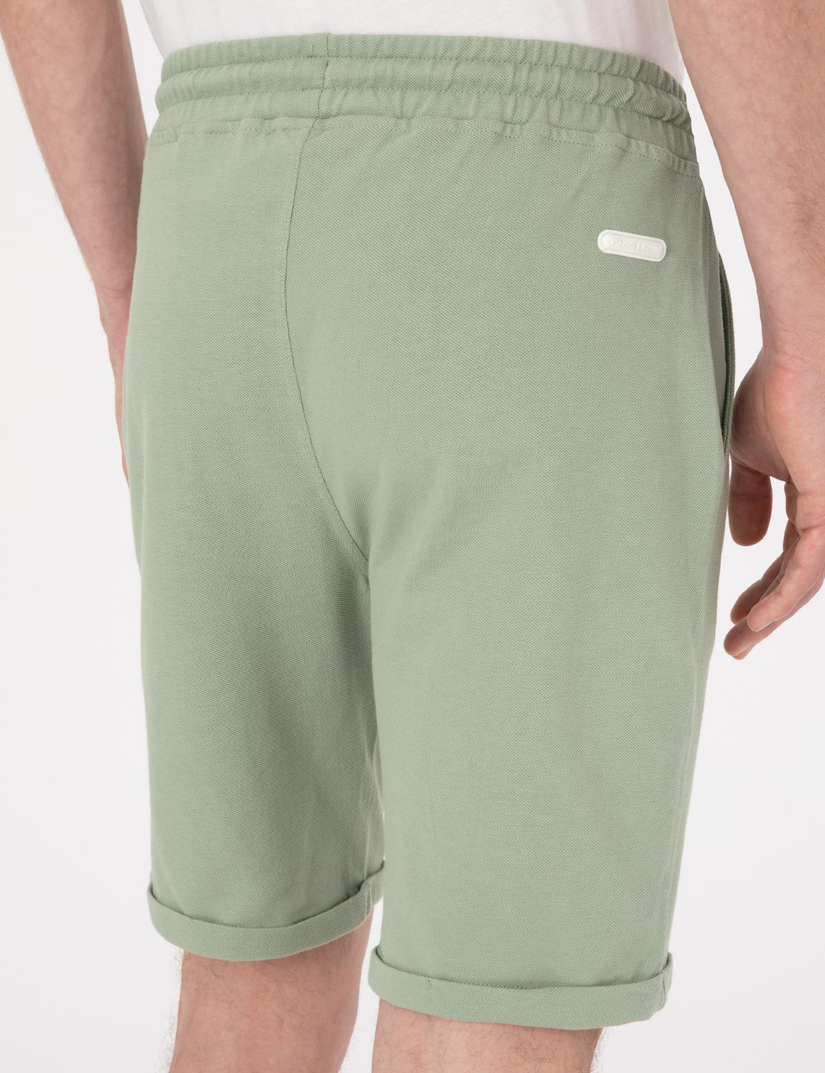 Açık Haki Regular Fit Örme Şort - 50310567031