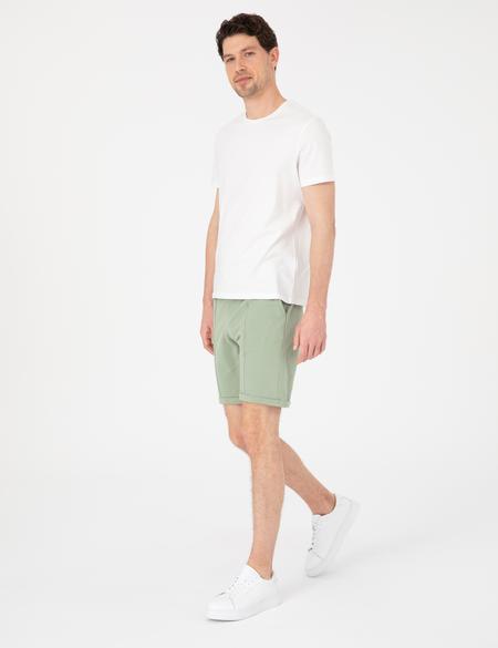 Açık Haki Regular Fit Örme Şort - 50310567031