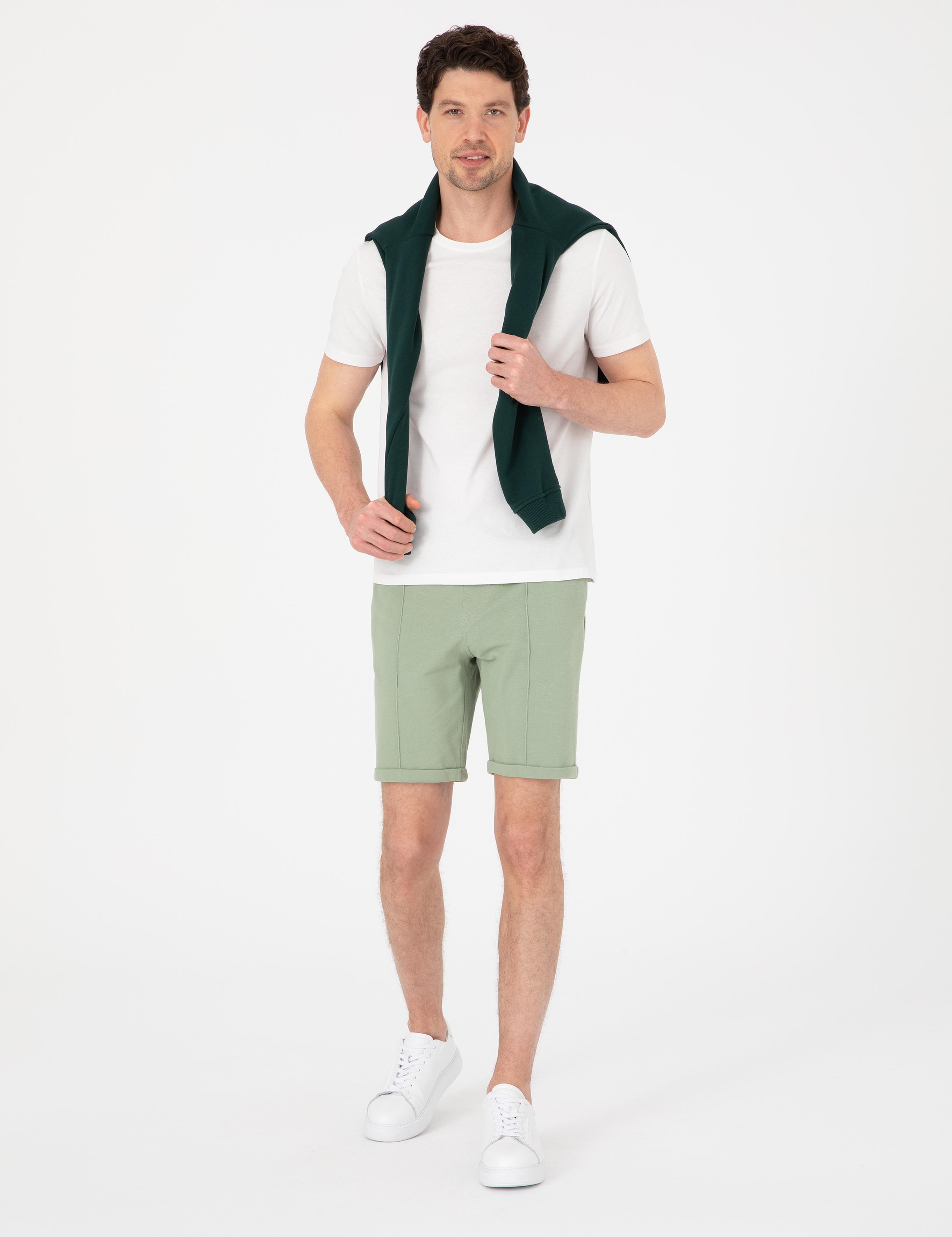 Açık Haki Regular Fit Örme Şort