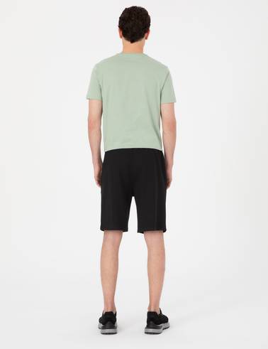 Siyah Comfort Fit Örme Şort
